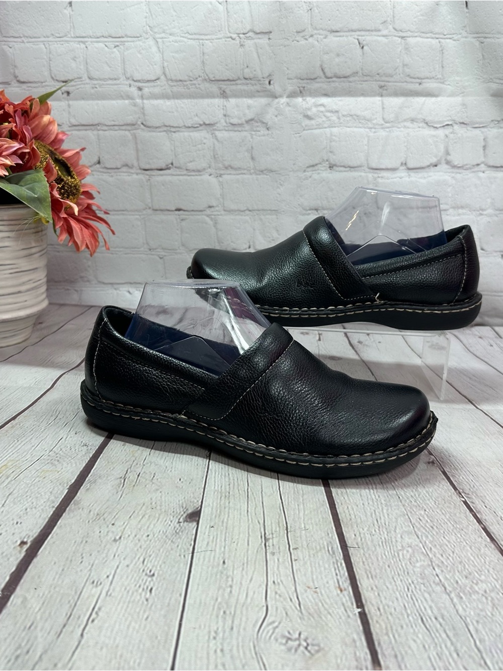 b.o.c. Black Leather Slip-On Loafers